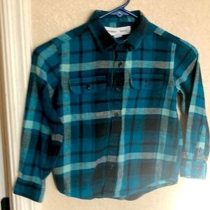 Old Navy Super Soft Brushed Flannel Shirt - Dark & Light Teal, Size S (5)